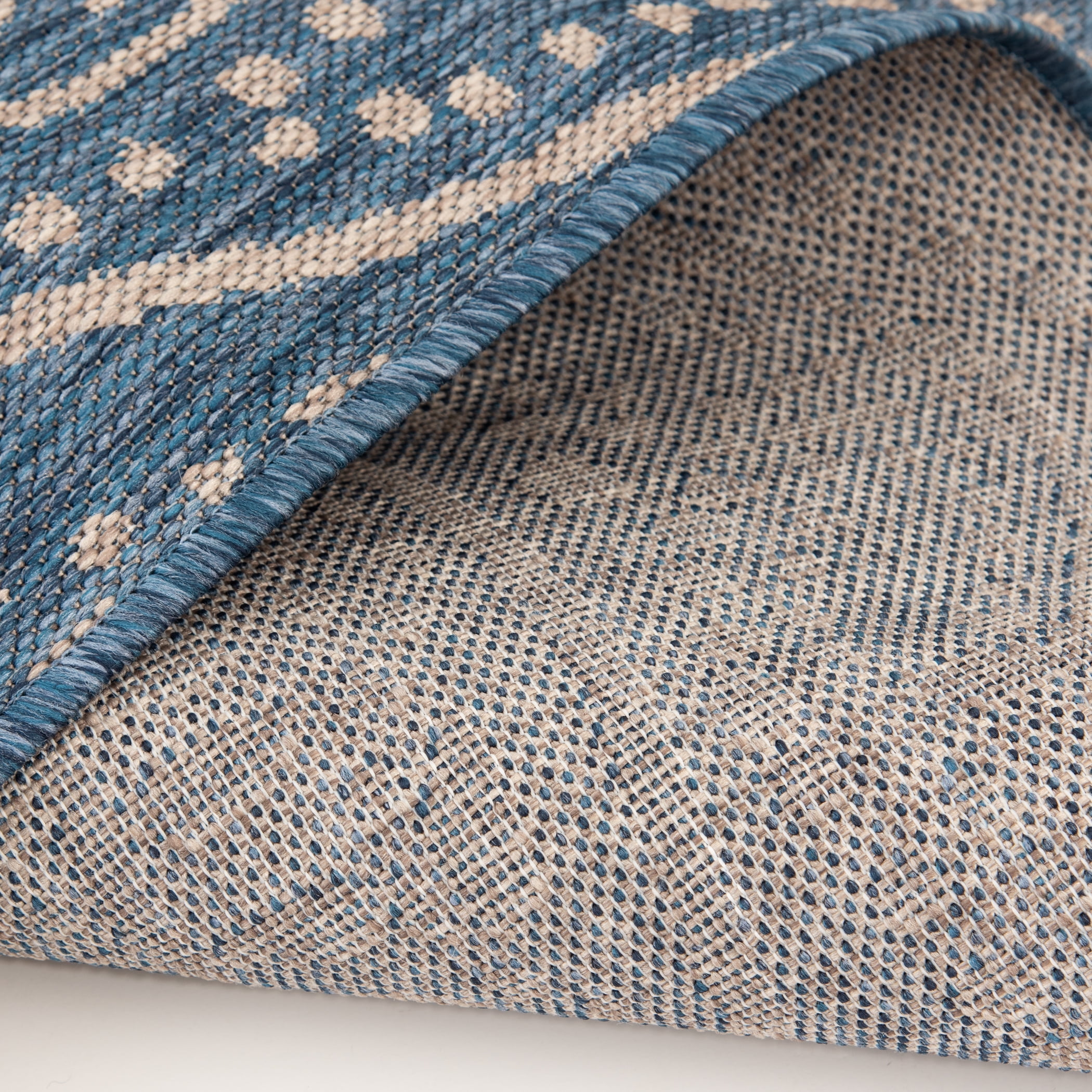 Mainstays Global Medallion Blue Polypropylene Outdoor Area Rug, 6'6"x9'6"