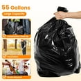 thumbnail image 4 of 50-55 Gallon Trash Bags, 50 Count Heavy Duty Large Black Garbage Bags for Commercial, Janitorial, Lawn and Leaf, 48 x 40", 4 of 8