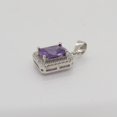 thumbnail image 2 of Natural Amethyst Pixel Cut Gemstone Pendant, Fantasy Cut Stone, 925 Sterling Silver, Solitaire Art Deco Pendant, Anniversary Gifts, #Sh738, 2 of 2