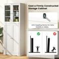 thumbnail image 6 of Costway 63.5" Tall Kitchen Pantry Storage Cabinet with Glass Door Storage Shelves White, 6 of 10