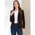 thumbnail image 3 of Chaqueta de Terciopelo con Botones y Cuello Chal Allegra K Marrón oscuro XL, 3 of 7