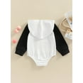 thumbnail image 3 of Baby Boy Girl Bubs Hoodie Onesie Long Sleeve Hooded Sweatshirt Romper Cute Infant Block Outfit, 3 of 7