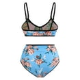 thumbnail image 3 of Women One Piece Swimsuit with Matching Cover Ups,Women 2 Pieces Beach Swimsuit Set with Cover up Wrap Skirt Bathing Suits Tropical Printed Halter Bikini Swimsuit, 3 of 10