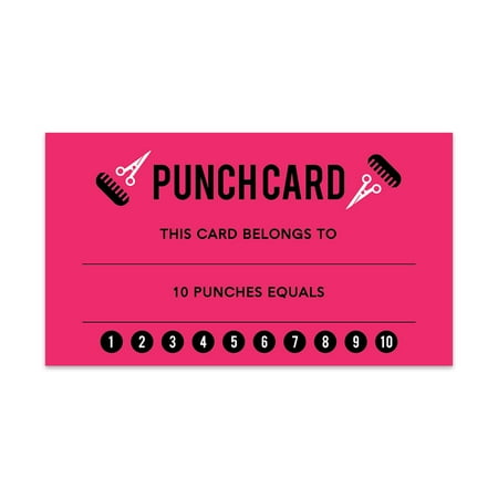 Koyal Wholesale Hair Salon Reward Punch Cards, Loyalty Card for Small Business, Award Cards for Hair Salon, 100-Pk