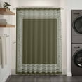 thumbnail image 3 of Xipuska Olive Green Greek Key Shower Curtain - Water Repellent Fabric Shower Curtains Washable, Geometric Greece Ancient Farmhouse Geo Decorative Cloth Bathroom Curtains Modern Bath Decor 72"x72", 3 of 6