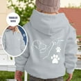 thumbnail image 2 of Bibifish Kids Hoodies Dog High-Five Graphic Print Full-Zip Lined Hoodie Jackets Soft Warm Oversized Fit Outdoor Walks Cute Hoodies, 2 of 4