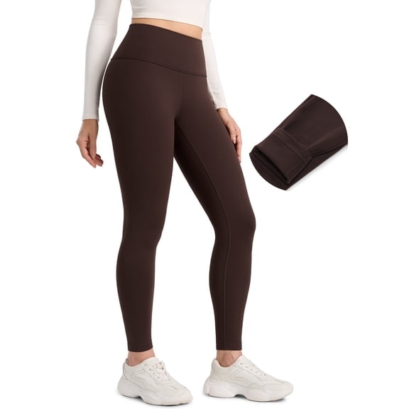 CRZ YOGA Matte Thermal Fleece Lined Leggings 28'' Casual Lounge Workout Womens Yoga Pants
