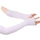 thumbnail image 2 of Sonducket 1 par de guantes sin dedos de alta elasticidad para brazo largo, múltiples colocaciones, manga de punto, protección para muñeca, montañismo guantes y mitones Volante Blanco, 2 of 6