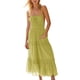 thumbnail image 2 of Vestido largo sin espalda con tirantes finos para mujer - Color liso, tirantes ajustables, diseño fluido y vaporoso para el verano, 2 of 8