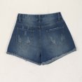 thumbnail image 6 of Taqqpue Denim Shorts for Women Stretchy Ripped Casual High Waisted Jean Shorts Printed Trendy Y2k Jorts Distressed Frayed Raw Hem Short Jeans On Clearance, 6 of 9