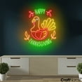 thumbnail image 3 of Craftnamesign Turkey Thanksgiving Neon Light, Home Party Thanksgiving Holiday Wall Art, 3 of 5
