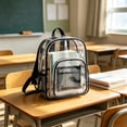 thumbnail image 7 of AYktou Clear Backpack for Stadium Approved, 10×5×14 Inch PVC Waterproof Clear Bag with Adjustable Straps & Mesh Side Pocket, Transparent Backpack Daypack for Concerts, Sports, Games, Festivals, 7 of 7