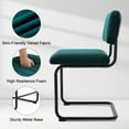 thumbnail image 6 of ONEVOG Velvet Dinning Kitchen Chairs Set of 2, Modern Armless Cantilevered Chairs with Matt Black Metal Legs, Upholstered Dinning Chairs for Kitchen Living Room, Teal, 6 of 8
