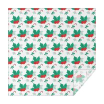 Christmas Square Tablecloth 42x42 Inch – Waterproof Polyester Printed Table Cover, Wrinkle Resistant & Washable for Kitchen Dining Picnic Party Decor, Single-v4-15, White