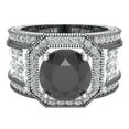 thumbnail image 4 of Large Black Diamond Engagement Ring 14K White Gold Halo Rings for women 8.00 mm 6.85 carat (G,SI), 4 of 5