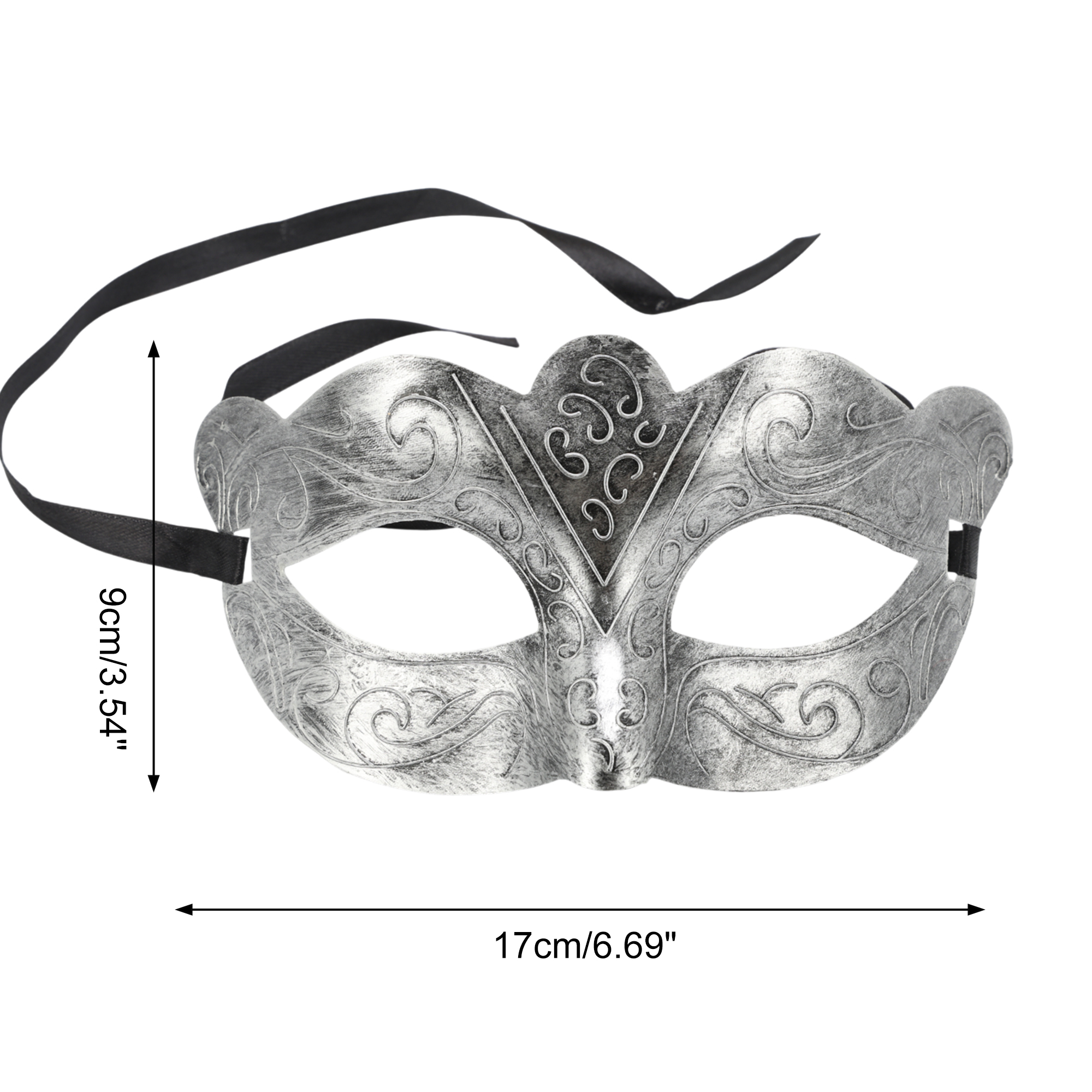 Unique Bargains Elegant Half Face Party Mask 1 Pcs Silver Pattern 1