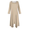 thumbnail image 5 of Long Dress with Sleeves,Summer Casual Dress,Ladies Fashion Printed Long Sleeved Round Neck Casual Irregular Dress, 5 of 5