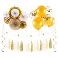 thumbnail image 1 of Weddingstar Assorted Party Decoration Kit - Gold & White, 1 of 5