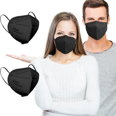 KN95 Face Masks for Adults Men Women Black 5 Ply Mask 30PCS