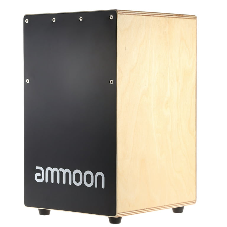 Ammoon Wooden Cajon Hand Drum Children Box Drum Persussion Instrument with Stings Rubber Feet 23 * 24 * 37cm