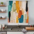 thumbnail image 6 of Orange Green Blue Sheer Curtains 72 Inches Long, Abstract Retro Oil Painting Minimalist Light Filering Curtains, Breathable Simi Curtain Privacy Drapes for Living Room Bedroom Window Treatment, 6 of 9