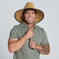 thumbnail image 4 of San Diego Hat Co. Men's Raffia and Straw Sun Hat, Natural/Black, One Size, 4 of 4