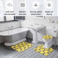 thumbnail image 6 of Summer Lemons Bathroom Rugs Set Cartoon Yellow Fruit Slices Black White Striped Non Slip Absorbent Soft Bath Mats 3 Piece Set with Bathroom Rug, U-Shaped Floor Mat, Toilet Seat Cover Small Size, 6 of 9