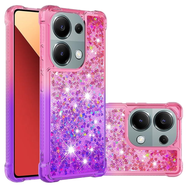 Funda para Xiaomi POCO M6 Pro 4G Transparente con Brillos Carcasa Protectora Antigolpes con Glitter Brillante