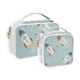 thumbnail image 2 of Rockets in Green Clear Cosmetic Bags with Handles PVC Toiletry Bags Zipper Waterproof Portable for Traveling 2 Pcs, 2 of 7