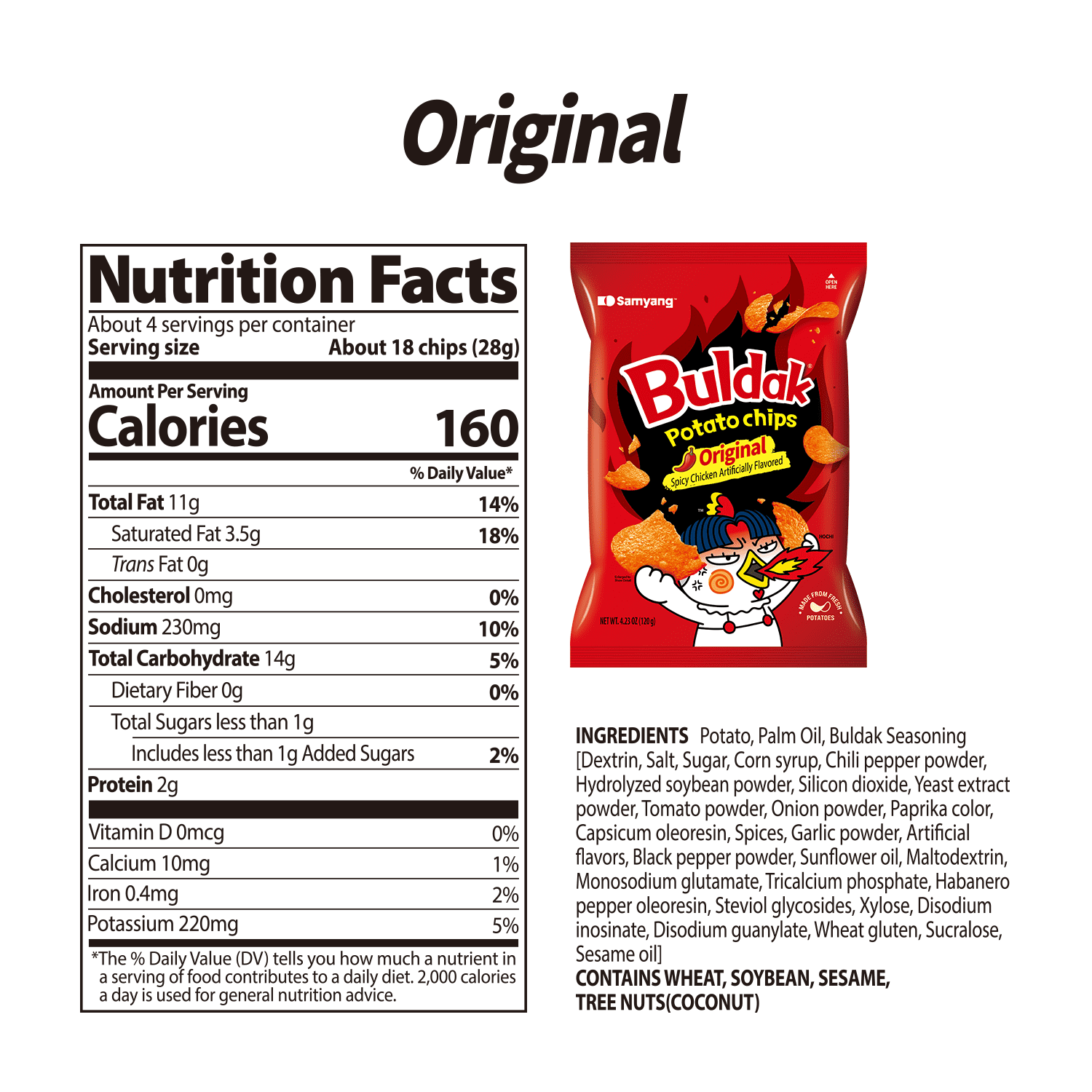 Buldak Original Potato Chips 120g