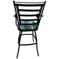 thumbnail image 2 of Outdoor Extra Tall Swivel Bar Stool 35" Seat Jenna - Aqua Stripe Fabric - Black, 2 of 3