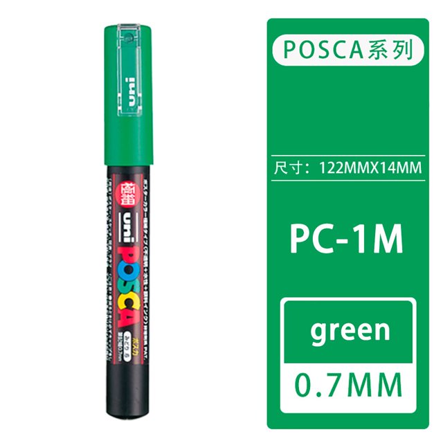 Uni Posca-rotulador de Punta extrafina para piezas, póster publicitario, suministros de pintura de Graffiti, tinta de pigmento impermeable, suministros de arte, 1 PC-1M