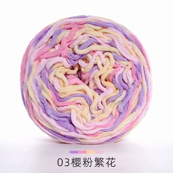 XmhyTop 1 Roll 185g Multi Color Fluffy Soft Polyester Yarn, Premium Durable Blanket Yarn for Crocheting, Knitting & DIY Handmade Craft Projectspink tones