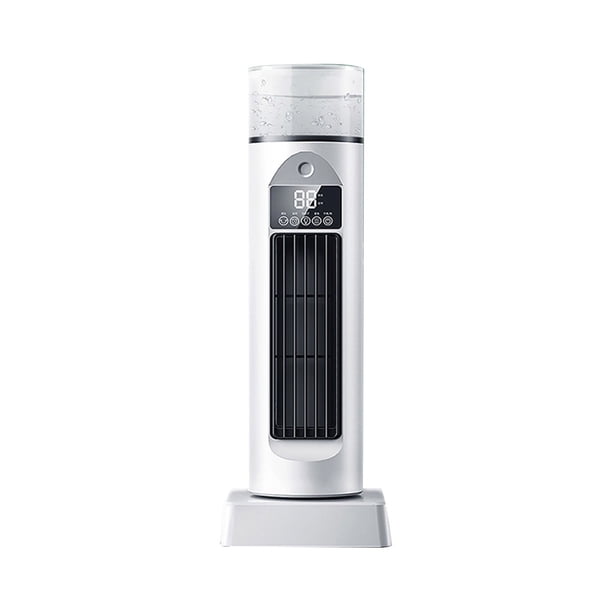 Ventilador de torre de escritorio USB con humidificador, 6 velocidades, temporizador de 8 horas, tanque de agua de 100 ml, 370 mm de altura, blanco o negro Yulucky