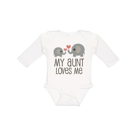

Inktastic My Aunt Loves Me Gift Baby Boy or Baby Girl Long Sleeve Bodysuit