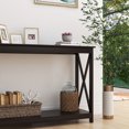 thumbnail image 4 of BTMWAY Entryway Table, 2-Tier Oxford Console Table with Storage Shelf, Wood Cocktail Table Modern Accent Table with X-shape Design, Long Sofa Table Entry Side Table for Hallway Living Room, Coffee, 4 of 6