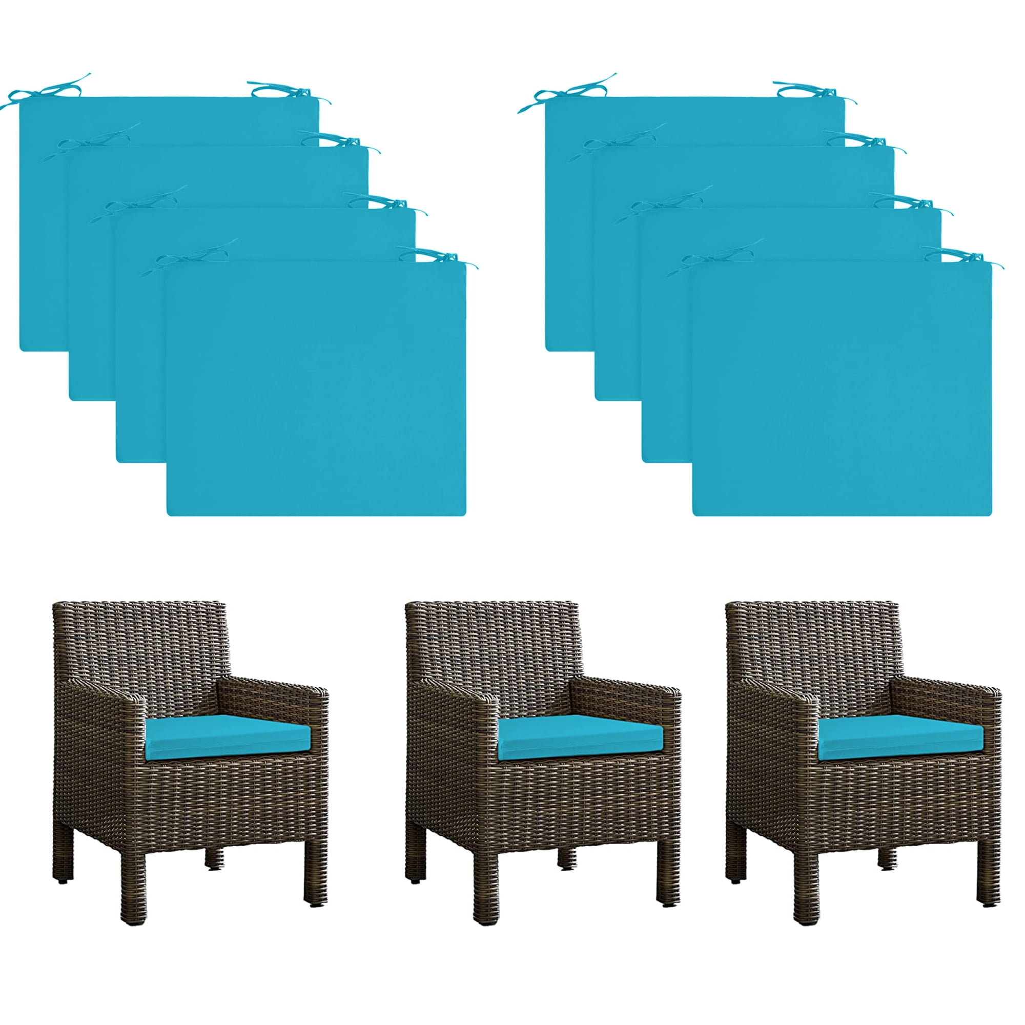 UNIKOME Outdoor Patio Chair Cushions Set of 8,Water Resistant Patio