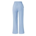 thumbnail image 4 of Baqcunre Pants for Women,Solid Color Strapped Pockets Loose Casual Wide Leg Cotton Linen Casual Pants Pants,Women's Pants Wide Leg Pants Woman Business Casual Women Womens Clothes Grey M, 4 of 4