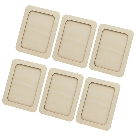 HOMEMAXS 6pcs DIY Picture Frame Craft Photo Frame Unfinished Wood Picture Frame for DIY Painting