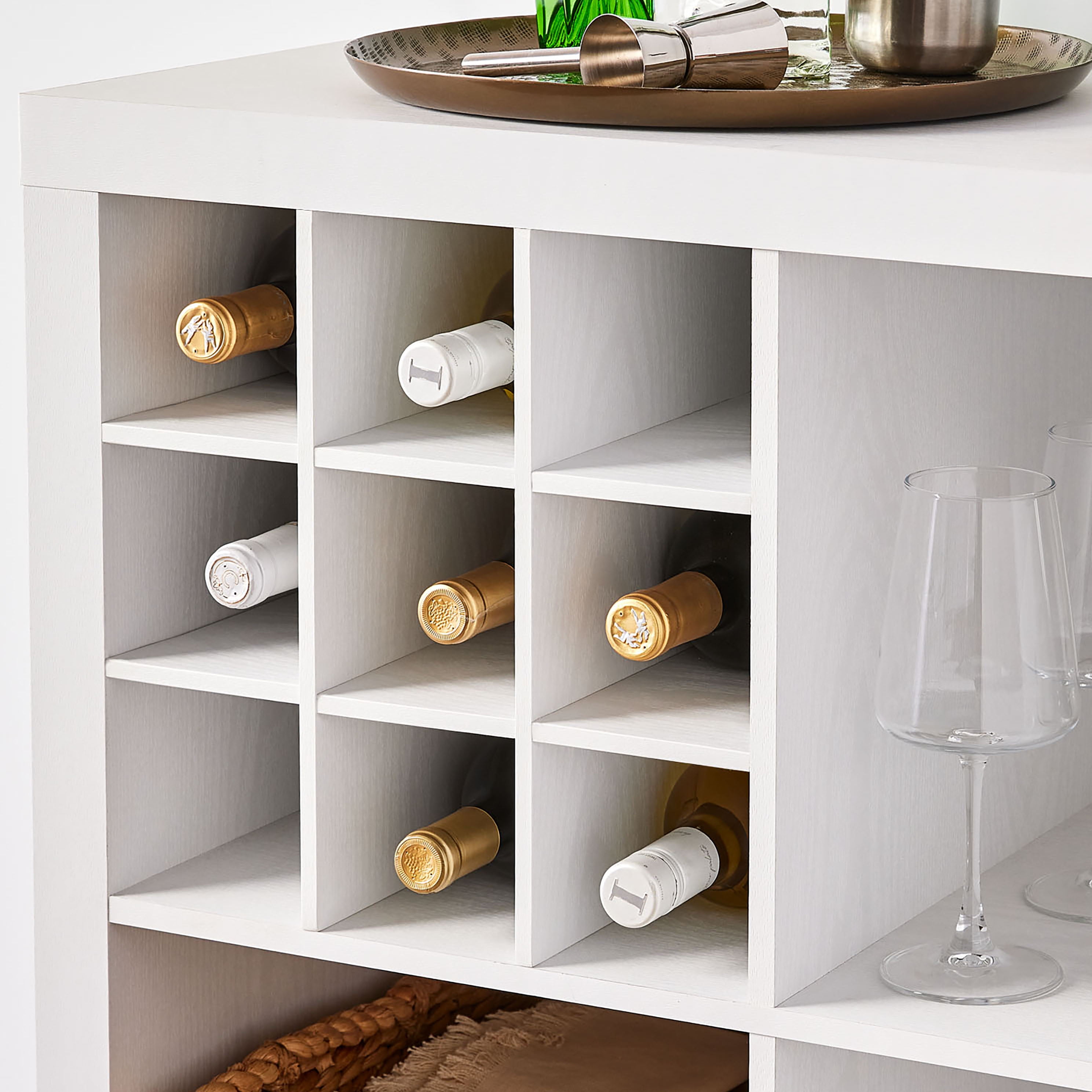 (4 pack) Better Homes & Gardens Bottle Storage Insert for Cube Organizers, White Texture