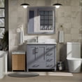 thumbnail image 2 of Jacques 36 in. W Left Offset Dark Grey Bath Vanity, Carrara Marble Top, and 34 in. Mirrors, 2 of 4
