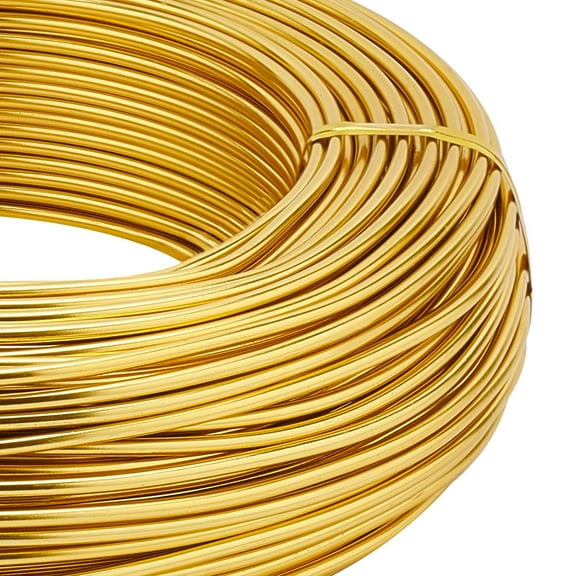 12 Gauge(2mm) golden Aluminum Wire 180 Feet(55m) Bendable Metal Sculpting Wire for Bonsai Trees Floral Arts Crafts Making
