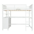 thumbnail image 6 of Full size Loft Bed with Drawers and Desk, Wooden Loft Bed with Shelves - White, 6 of 10