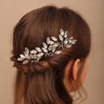 thumbnail image 2 of Teyglen 3 Pcs Épingles à Cheveux Cristal de Mariée Strass Pièces de Cheveux Simples Accessoires de Mariage Cristal Épingles à Cheveux Faites à la Main pour Femmes Filles (Vert-Or), 2 of 5