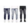 thumbnail image 3 of Casual Joggers Denim Pants Designer's Cargo Loose Slim Fit Stretch Jeans Workout, 3 of 6