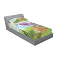 thumbnail image 3 of Ambesonne Fantasy Fitted Sheet & Pillow Sham Set, Woods Grass Cartoon Art, Full, Multicolor, 3 of 3