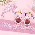 thumbnail image 5 of Decoraciones de Cumpleaños, Kit de Sash y Corona con Brillo con Gafas de Sol de Feliz Cumpleaños, Corona de Princesa Tiara y Accesorio de Atuendo para Fiesta de Sash, 5 of 5