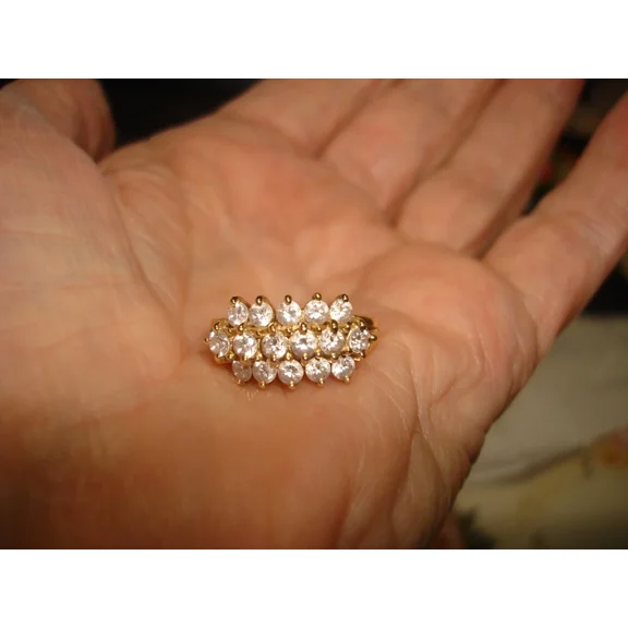 2 Ct Simulated Diamond Waterfall Cocktail Ring 14K Yellow Gold Plated