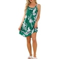 thumbnail image 2 of INSPIRE CHIC Womens Nightgown Sleeveless Sleepwear Printed Scoopneck Nightshirts Tank Wide Strap Sleep Dress with Pockets XL Green Flowers, 2 of 6