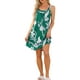 thumbnail image 2 of Noche de inspiración para mujeres, camisón sin mangas, pijama impreso, camisetas de cuello redondo, vestido de tirantes con tirantes anchos y bolsillos, L, flores verdes, 2 of 6